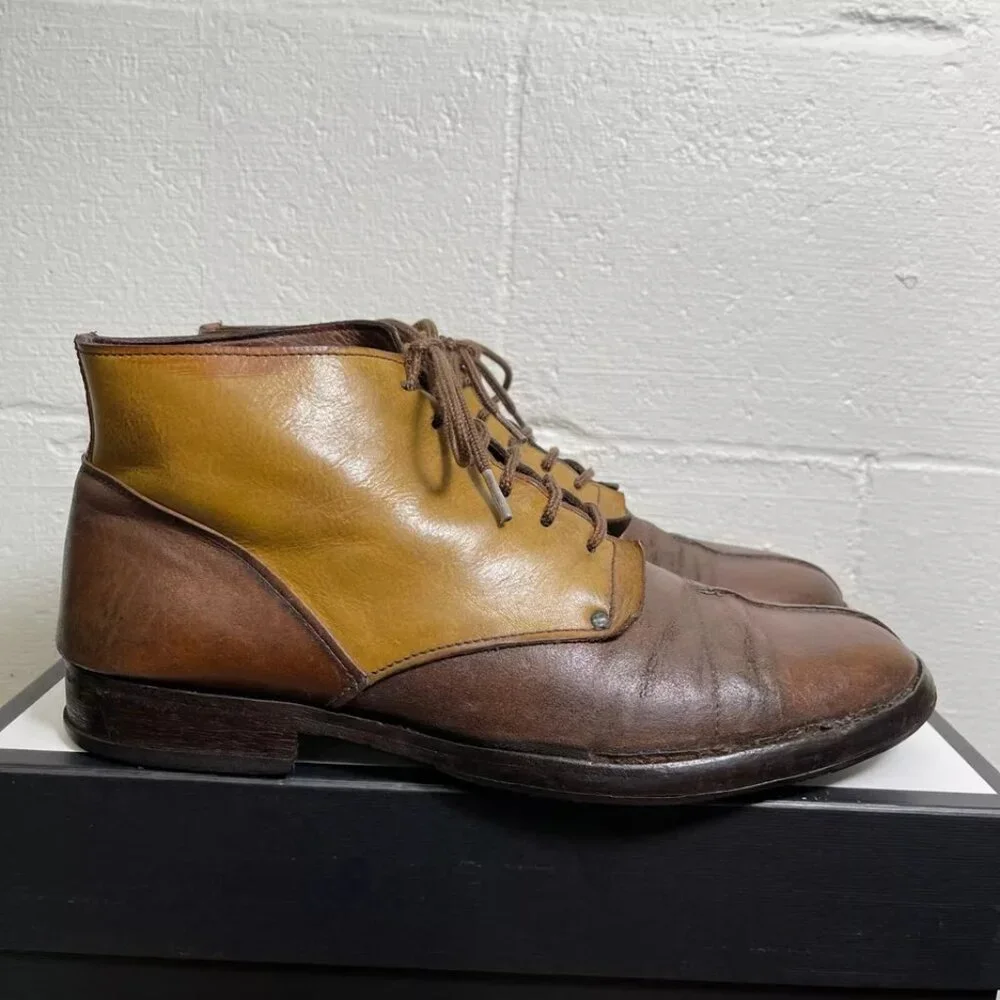 VTG MOMA Boot‎ Brown Leather Split Toe Oxford Shoes Size 44/ US 12 Made In Italy